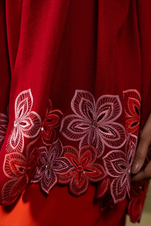 Sparkly Floral | Embroidered Wool Silk Stole